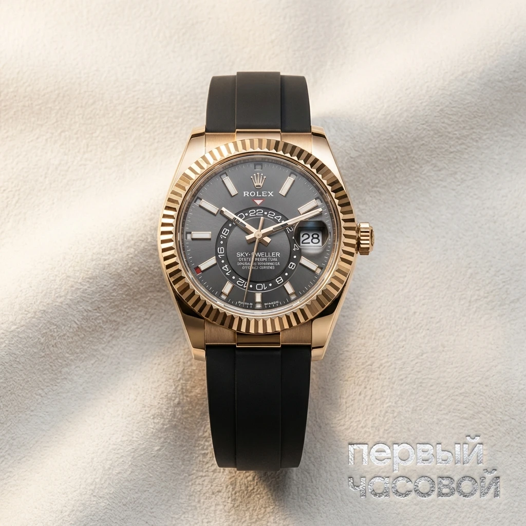 Купить элитные часы Rolex Oyster Perpetual Sky-Dweller Yellow Gold Oysterflex 336238-0002: в наличии в Москве!