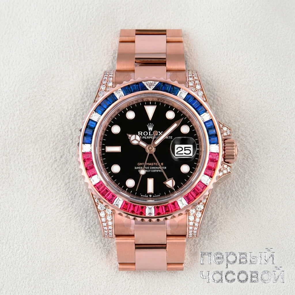 Купить элитные часы Rolex GMT Master II 40mm Everose Gold 126755SARU: в наличии в Москве!