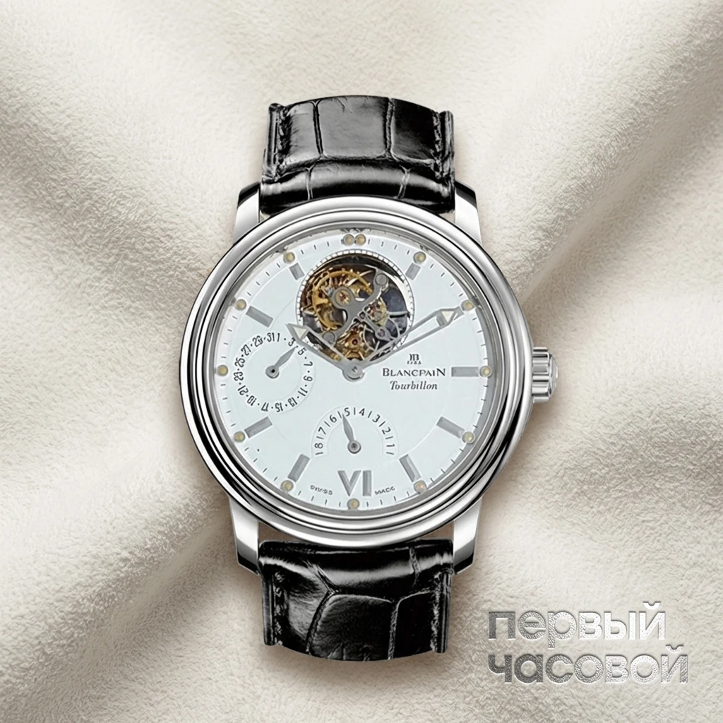 Купить элитные часы Blancpain Léman Tourbillon 18K White Gold 38 Mm 2125-1527-53: в наличии в Москве!
