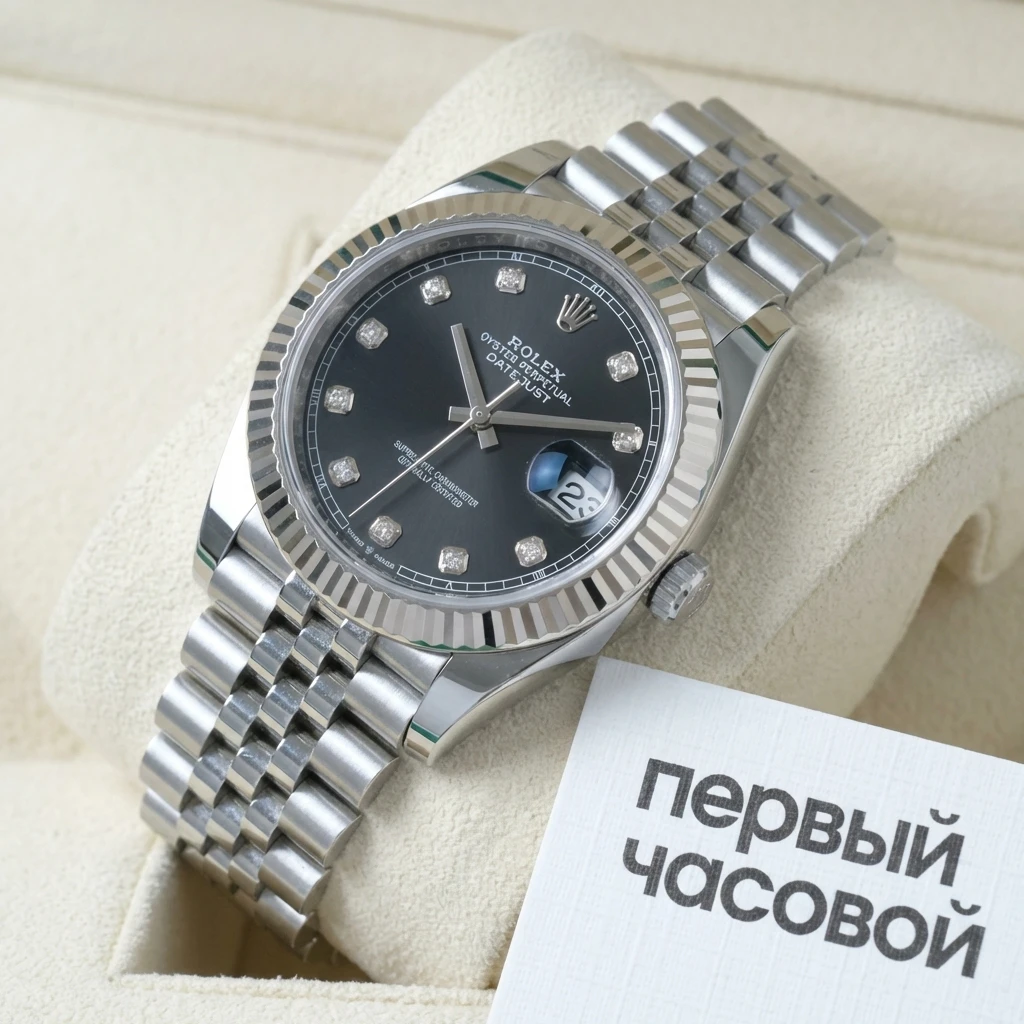 Купить элитные часы Rolex Oyster Perpetual Datejust 41Mm Blue Dial Diamond Index 126334: в наличии в Москве!