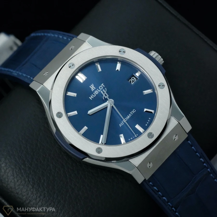 Купить элитные часы Hublot Classic Fusion Blue Titanium 45 mm 511.NX.7170.LR: в наличии в Москве!