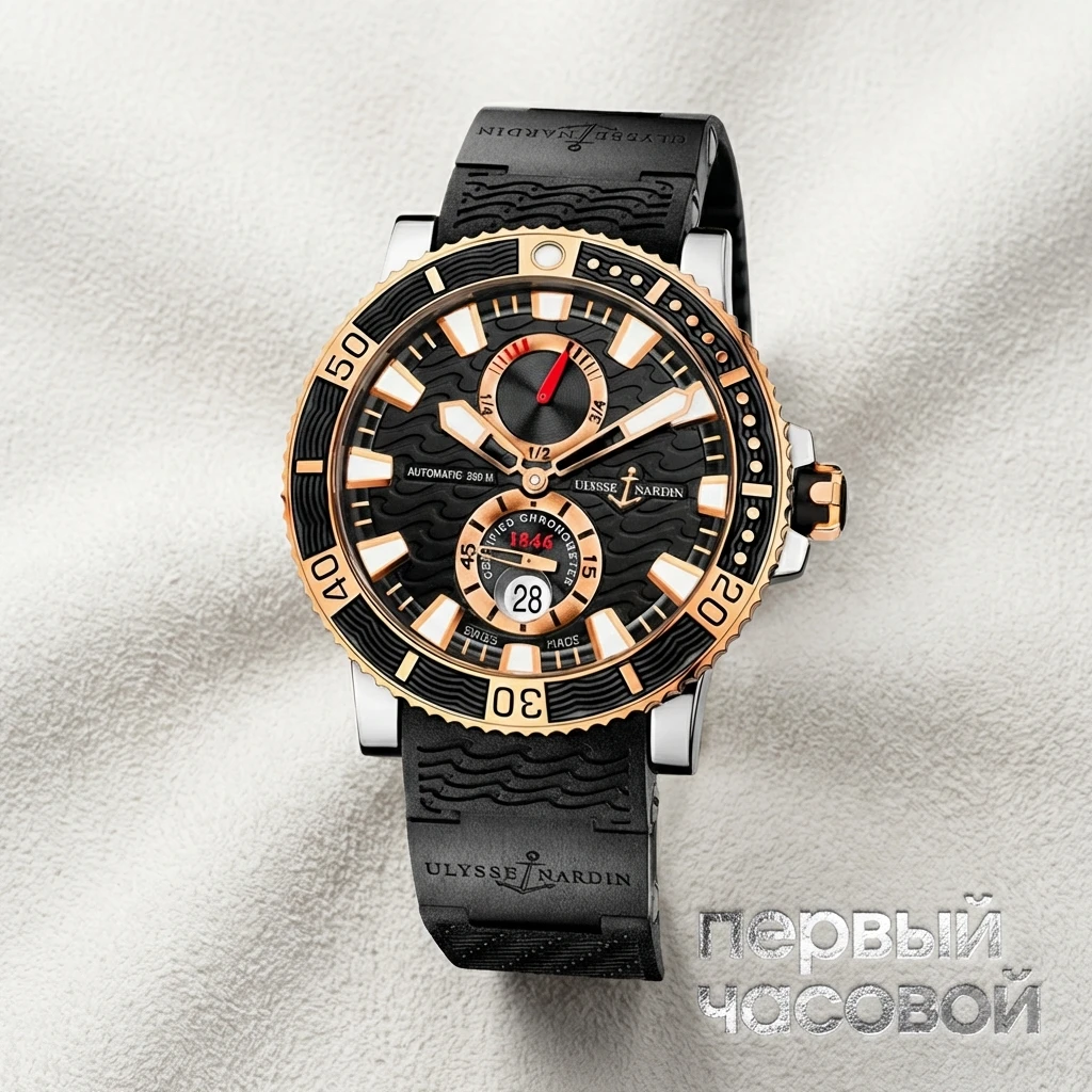 Купить элитные часы Ulysse N Maxi Marine Diver Titanium and Gold 265-90-3C/92: в наличии в Москве!