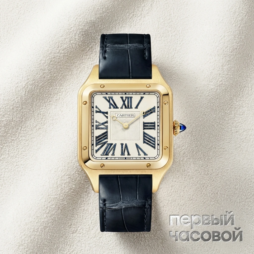Купить элитные часы Cartier SANTOS-DUMONT  Limited Edition XL Model Yellow Gold Blue Roman Numerals WGSA0084: в наличии в Москве!