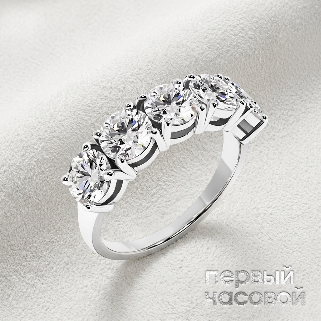 Studio jewelry Кольцо с бриллиантами 3,5 ct. H/VS1 (3 excellent)