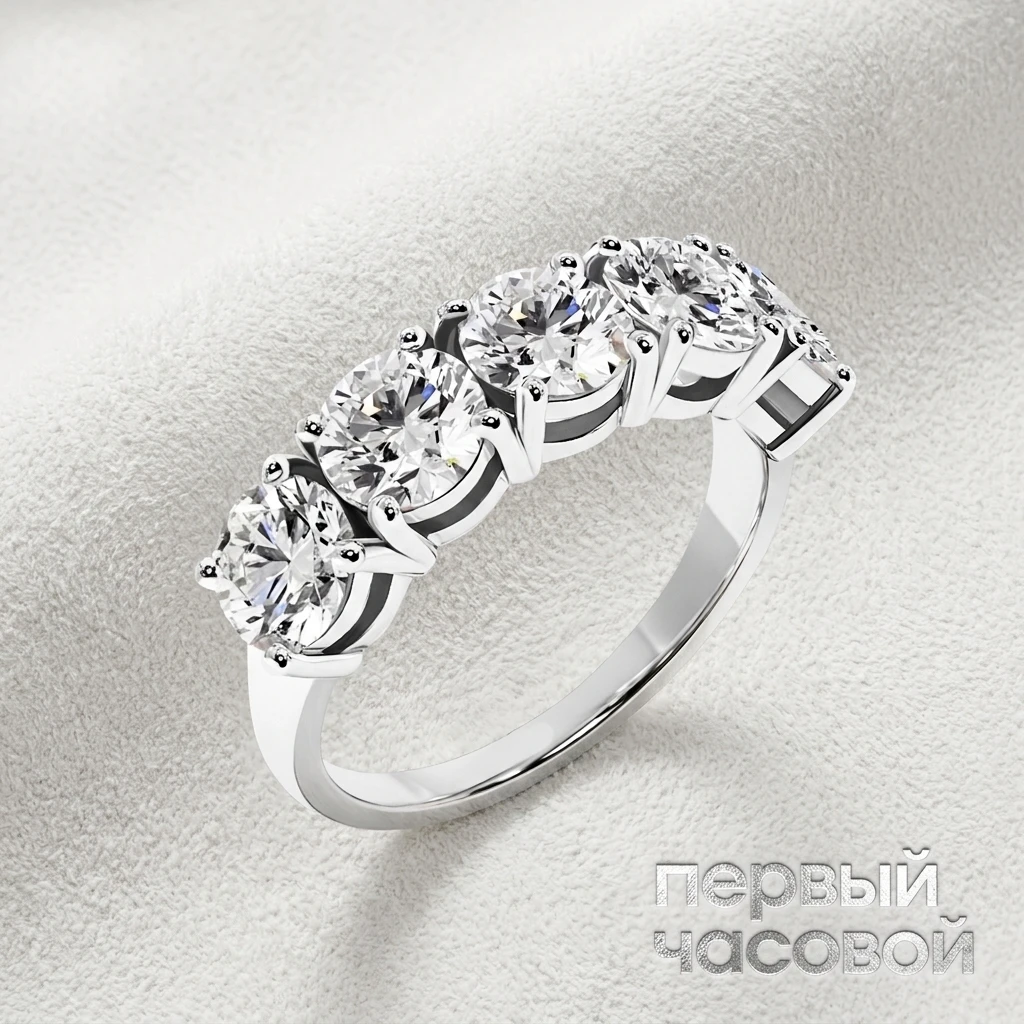 Studio jewelry Кольцо с бриллиантами 3,5 ct. H/VS1 (3 excellent)