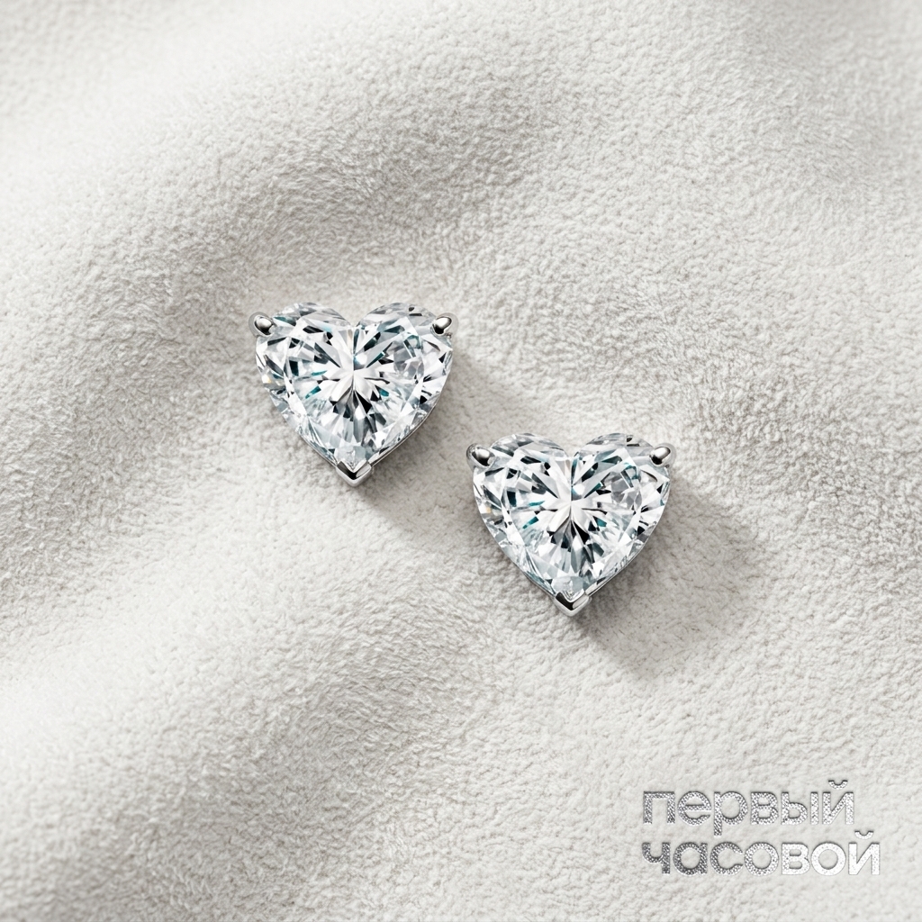 Studio jewelry  Серьги 0,75/0,76 ct. F/VVS1 &amp;quot;Heart Diamonds&amp;quot;