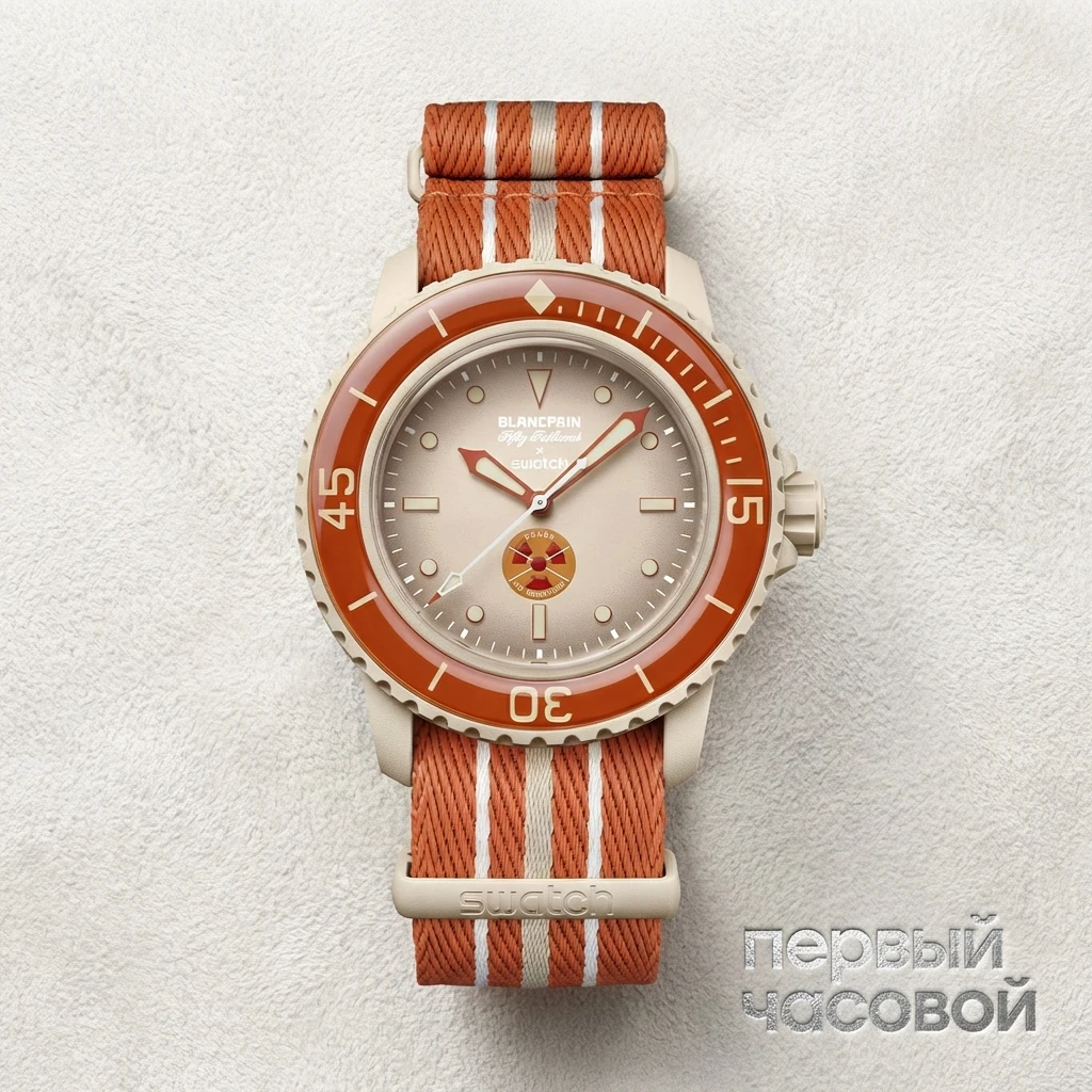 Купить элитные часы Blancpain Swatch Scuba Fifty Fathoms Arctic Ocean SO35N100: в наличии в Москве!