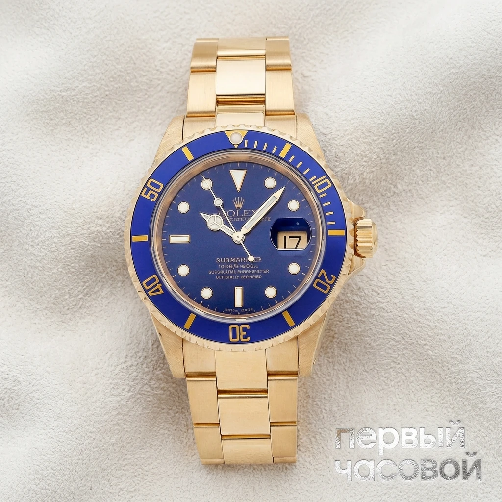 Rolex Vintage Submariner Yellow Gold Blue Dial 16618LB
