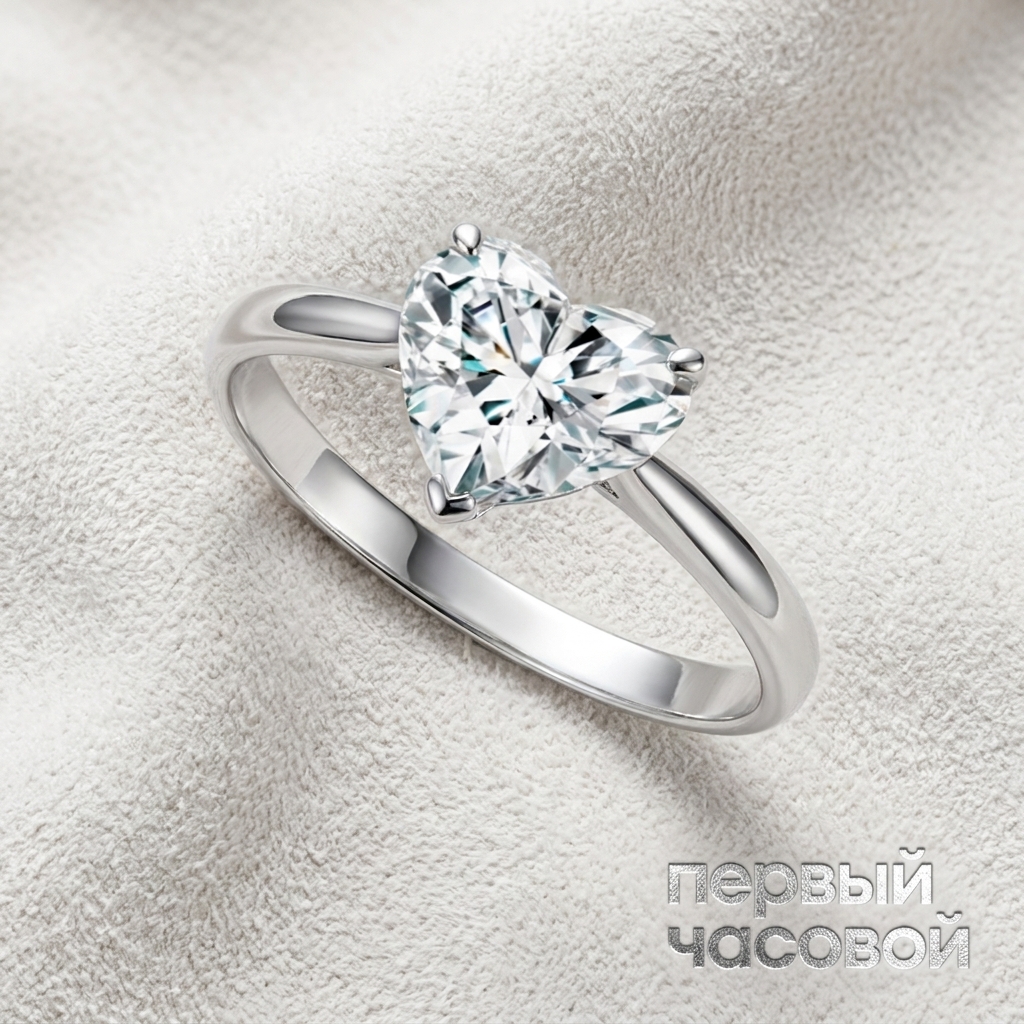 Studio jewelry Кольцо с бриллиантом 1,30 ct. I/Internally Flawless &amp;quot;Неаrt&amp;quot;