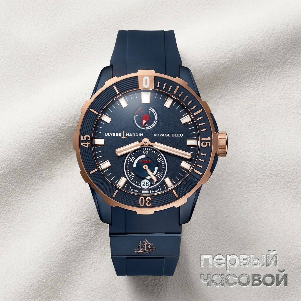 Купить элитные часы Ulysse N DIVER 44ММ VOYAGE BLEU 1185-170LE-3/BLUE-VB: в наличии в Москве!