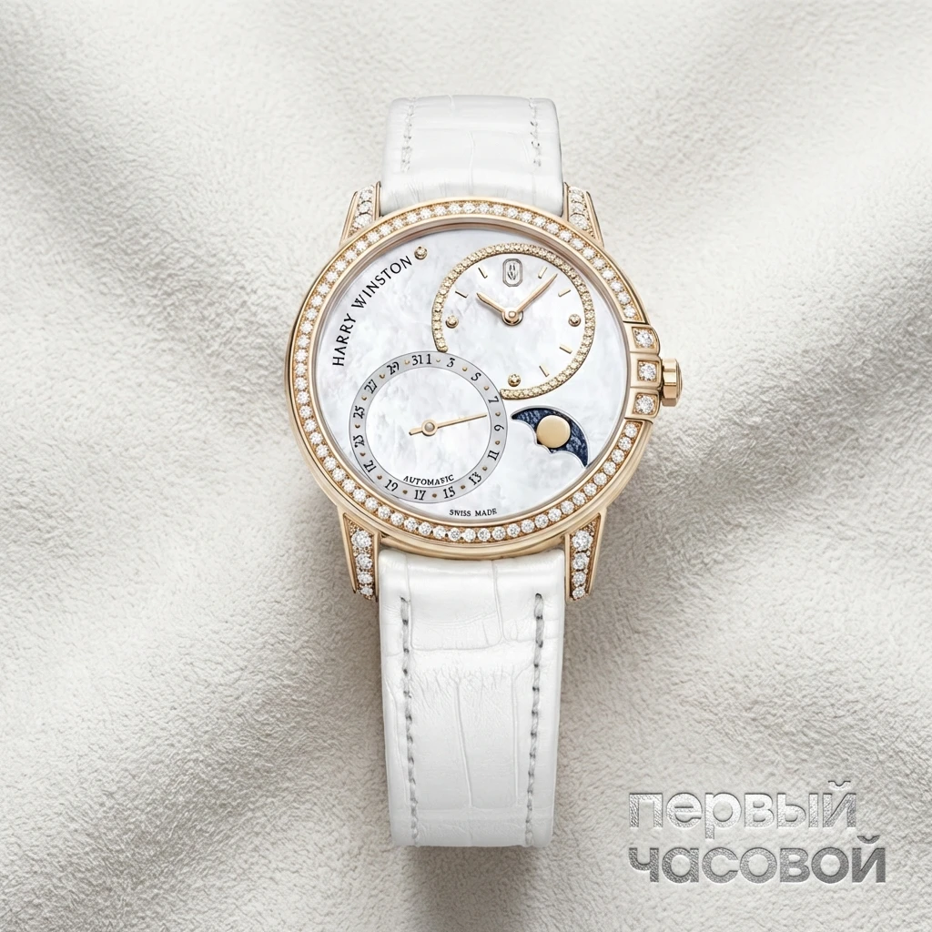Купить элитные часы Harry Winston Midnight Date Moon Phase Automatic 36Mm MIDAMP36RR001: в наличии в Москве!