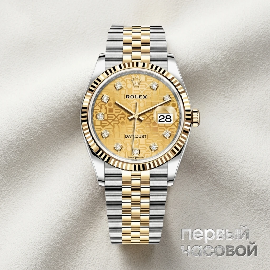 Купить элитные часы Rolex Datejust 36mm Steel &amp; Yellow Gold Pattern Motif 126233: в наличии в Москве!