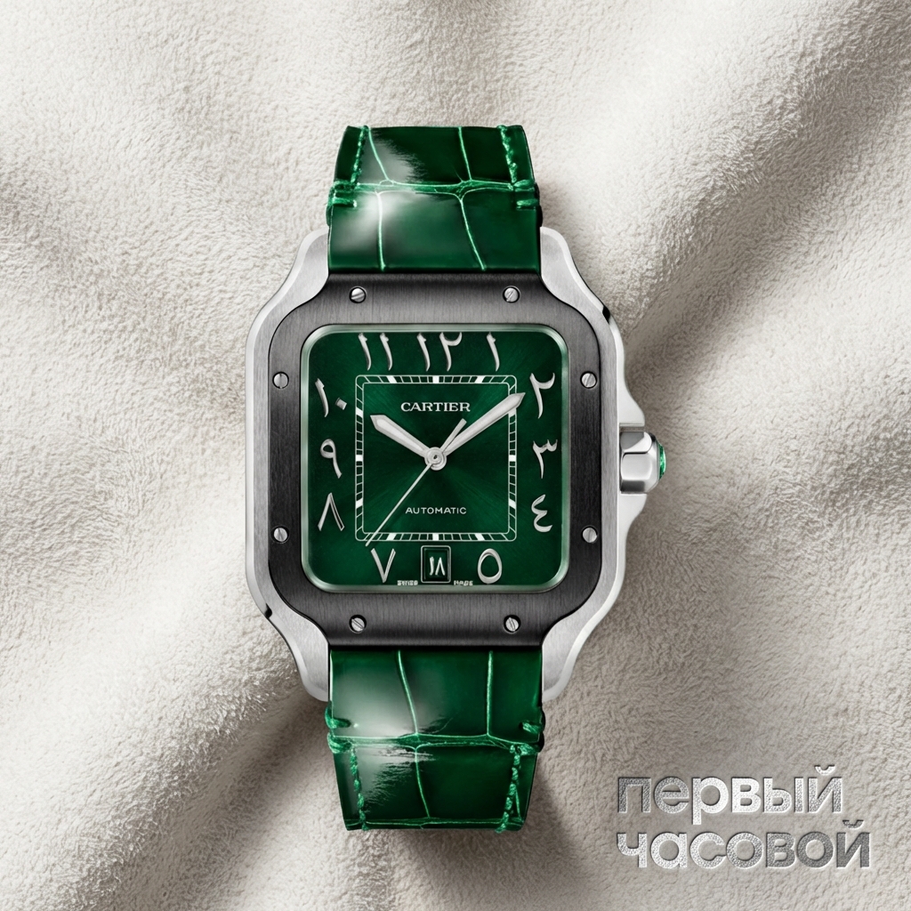 Cartier SANTOS DE CARTIER ARABIC GREEN DIAL 40mm