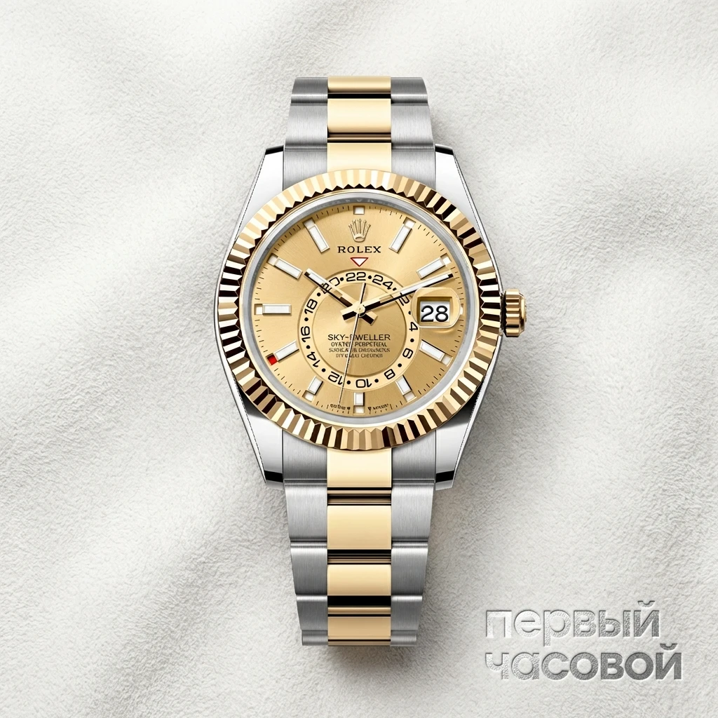 Rolex Sky-Dweller Steel & Yellow Gold Champagne Dial 336933