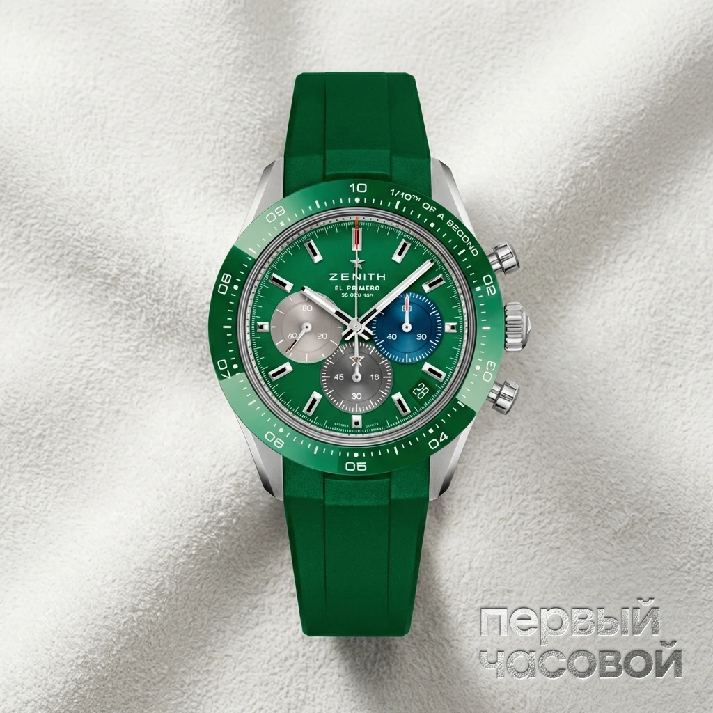 Купить элитные часы Zenith Chronomaster El Primero Sport Green Rubber 03.3119.3600/56.R952: в наличии в Москве!