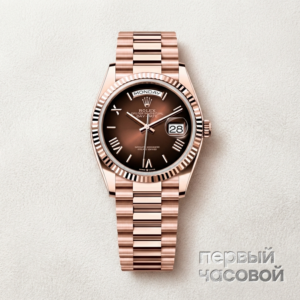 Rolex Oyster Perpetual Day‑Date 36 Everose Gold Brown Ombré Dial