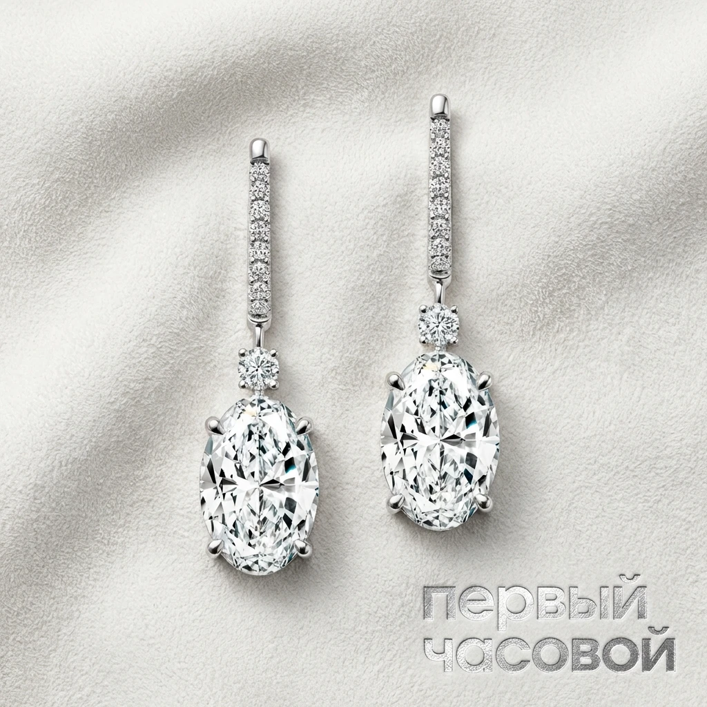 Купить украшение Studio jewelry Серьги с бриллиантами 1,51/1,52 ct. L/VS2 : в наличии в Москве!