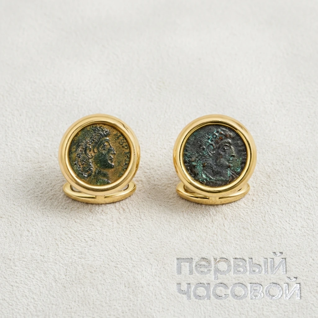 Купить украшение Bvlgari Nicomedia-Constantinus Ancient Coin Cufflinks : в наличии в Москве!