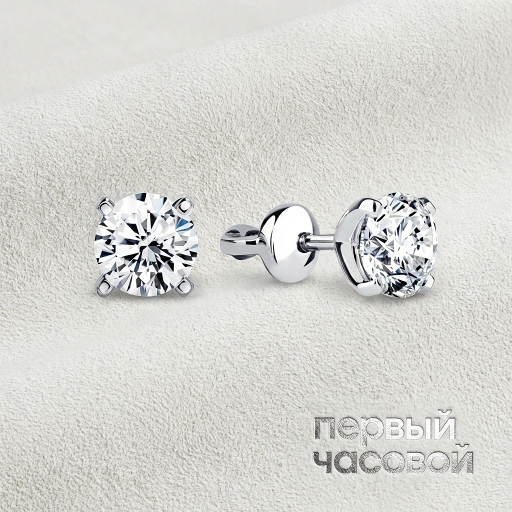Купить украшение Studio jewelry Серьги С Бриллиантами 1,00/1,03 Ct. H/Si1 (3 Excellent) : в наличии в Москве!