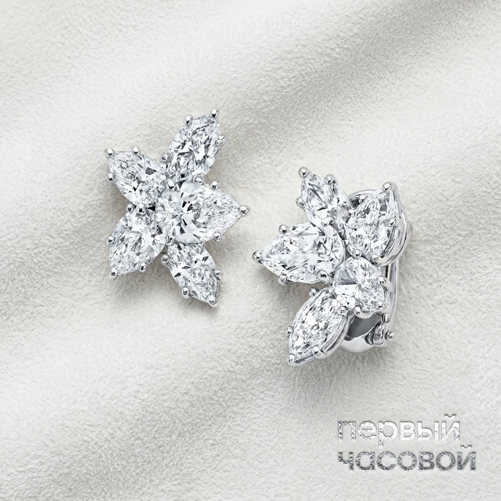 Cluster Diamond Earrings 5,05 карата G/VS1