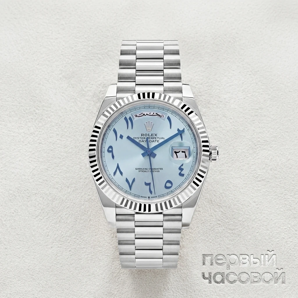 Купить элитные часы Rolex Day-Date 40 Oyster Perpetual Arabic Ice Blue 228236: в наличии в Москве!