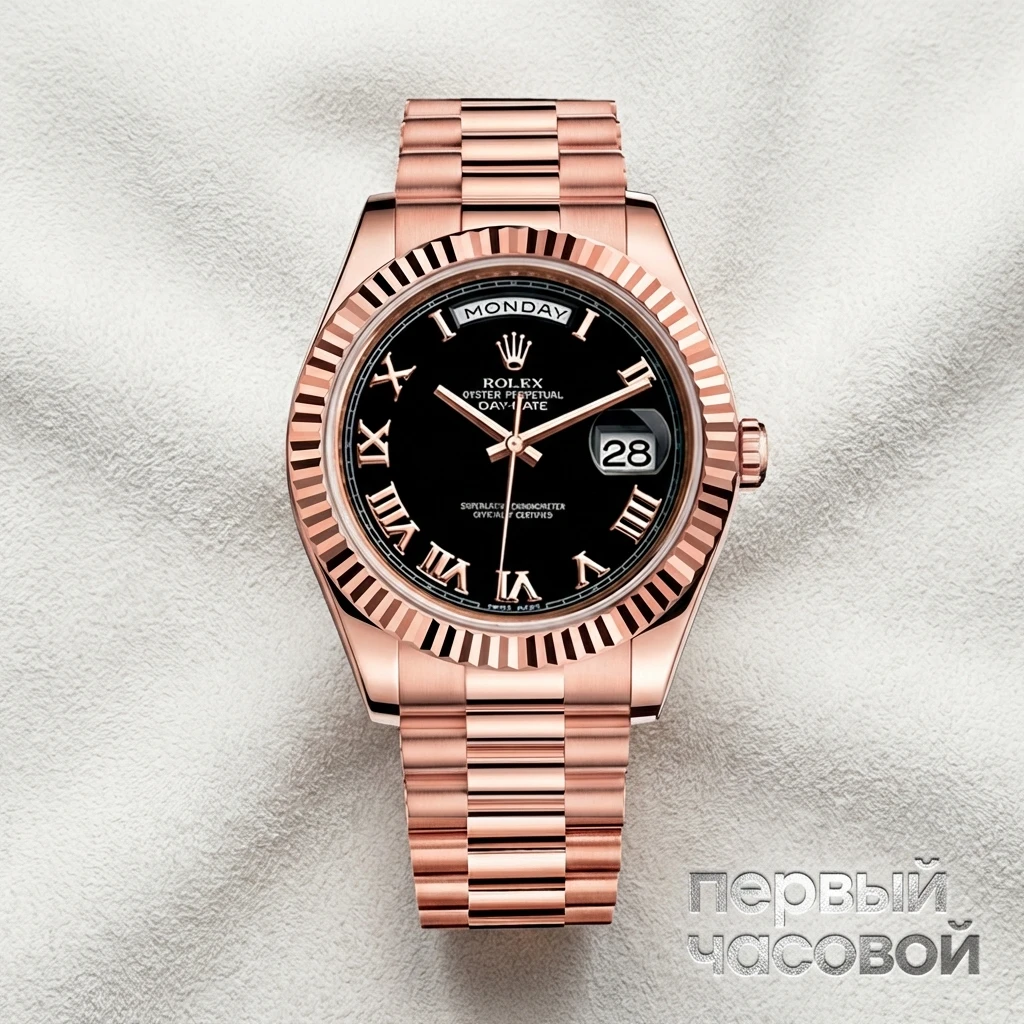 Купить элитные часы Rolex Day-Date II President Everose Gold Black Dial 218235: в наличии в Москве!