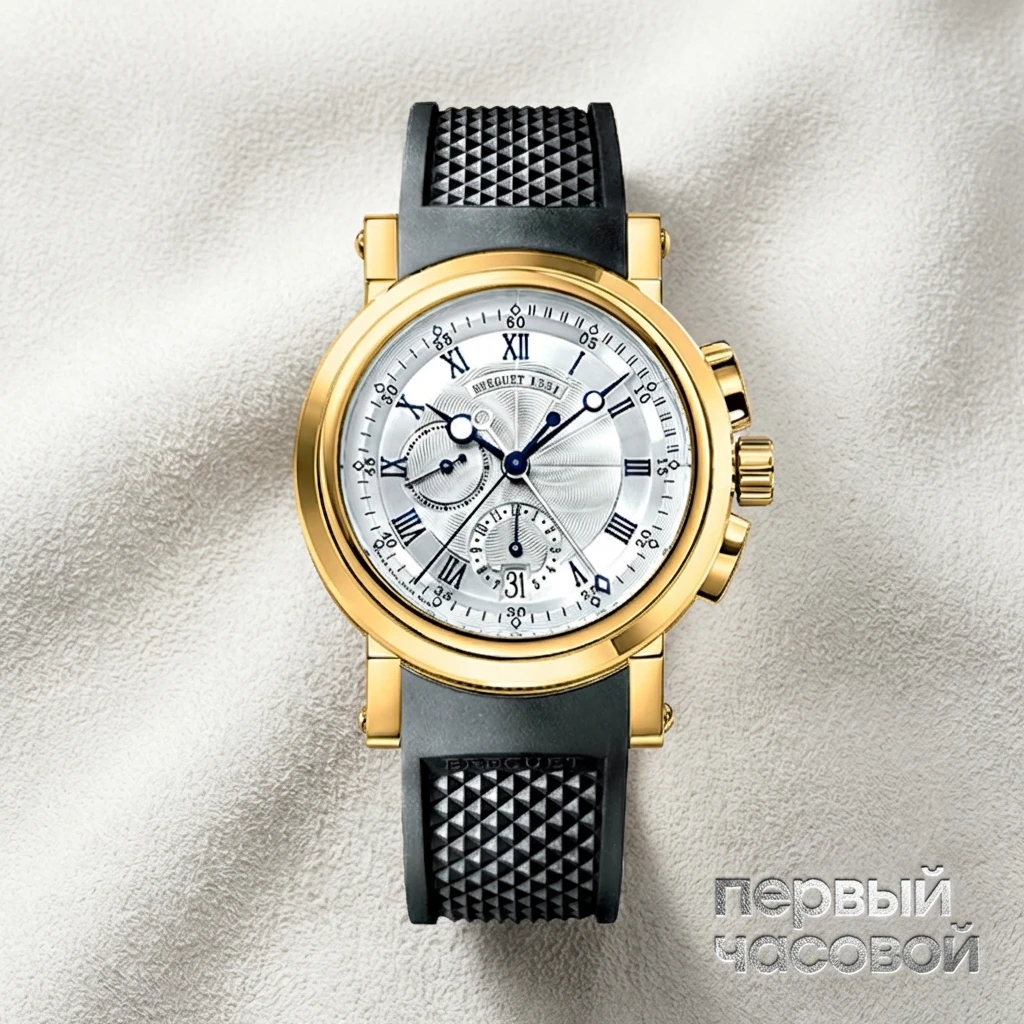 Купить элитные часы Breguet Marine II Chronograph Yellow Gold 5827BA/12/5ZU: в наличии в Москве!