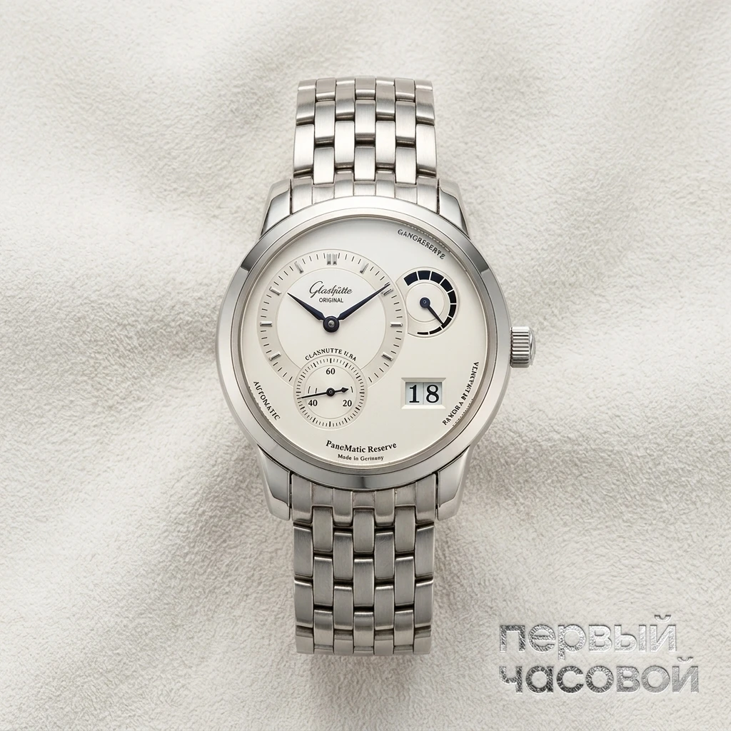 Купить элитные часы Glashutte PANOMATIC STAINLESS STEEL WITH POWER RESERVE AND DATE  : в наличии в Москве!