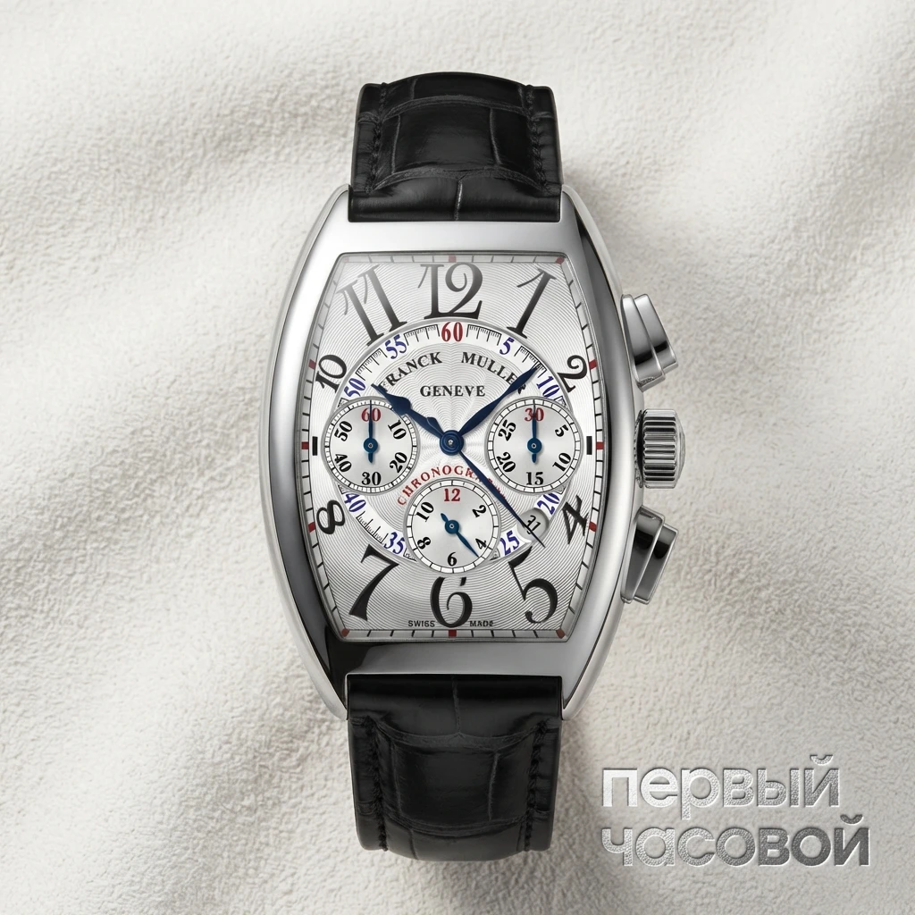 Купить элитные часы Franck Muller Mens Collection Cintree Curvex Chronographe 8880 CC AT White Gold: в наличии в Москве!