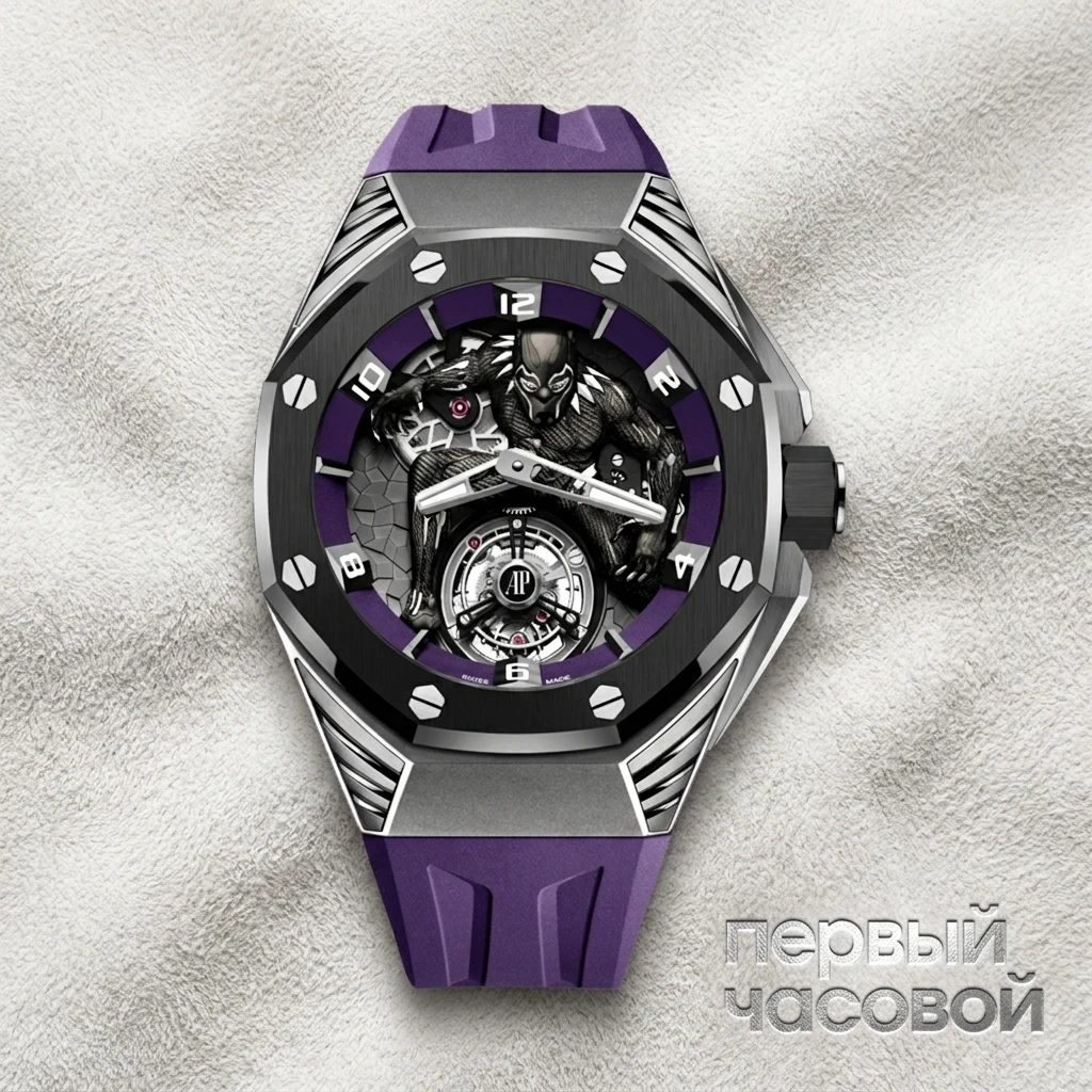 Купить элитные часы Audemars Piguet Royal Oak Concept Marvel Black Panther Flying Tourbillon 26620IO.OO.D077CA.01: в наличии в Москве!