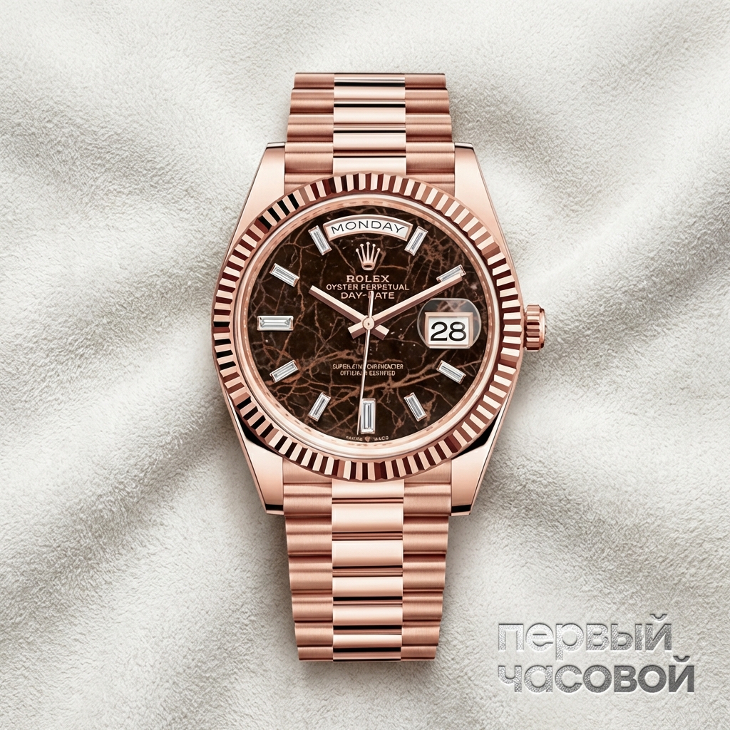 Rolex Day-Date 40 mm Rose Gold Eisenkiesel Dial