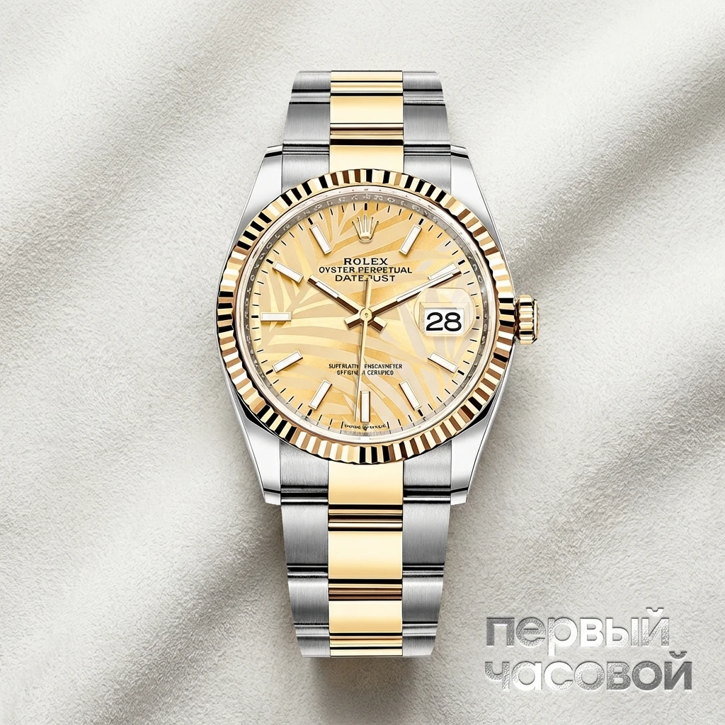Купить элитные часы Rolex Datejust Champagne Palm Motif Dial 2023 126233: в наличии в Москве!