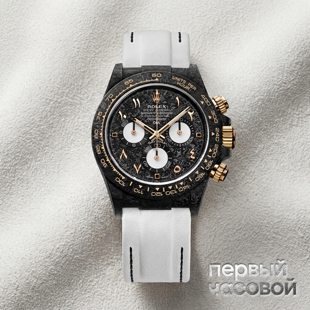DiW Rolex Daytona 40 Mm Black & White Gold_Arabic