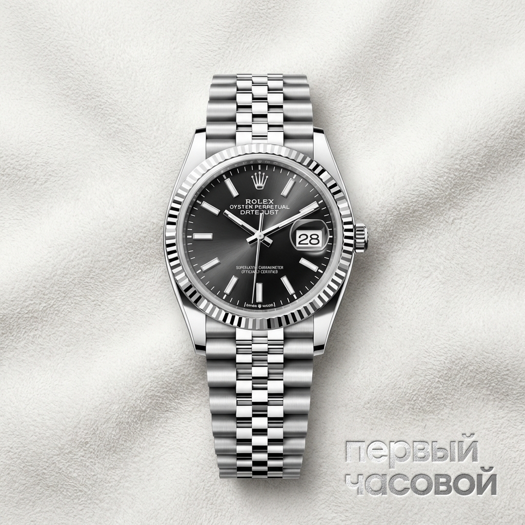 Rolex Datejust 36Mm Steel & White Gold Black Dial