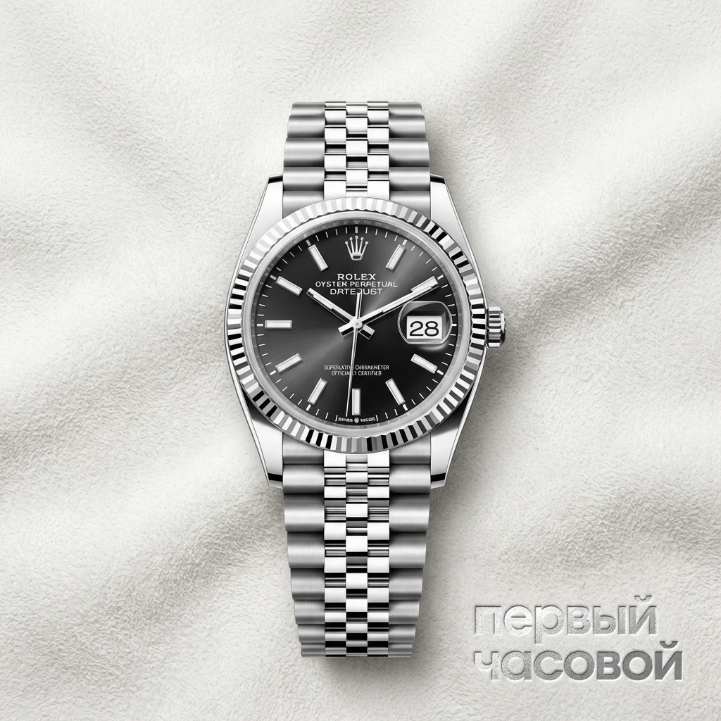 Rolex Datejust 36Mm Steel & White Gold Black Dial 126234