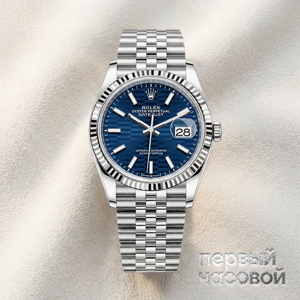 Купить элитные часы Rolex Datejust 36mm Steel &amp; White Gold Blue Fluted Motif Dial 126234: в наличии в Москве!