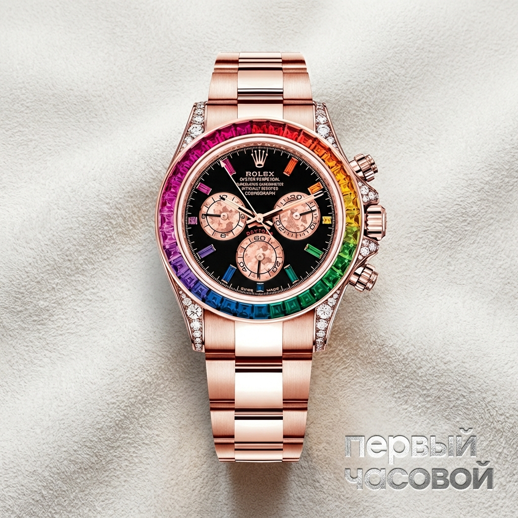 Rolex Тюнинг Oyster Perpetual Daytona Rose Gold Custom Rainbow