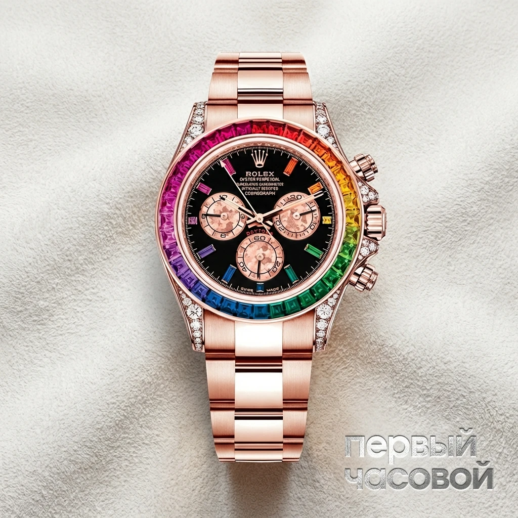 Rolex Тюнинг Oyster Perpetual Daytona Rose Gold Custom Rainbow 116505FIX (116595RBOW)