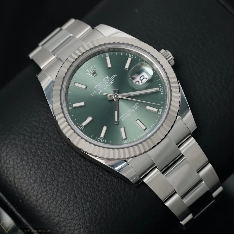 Купить элитные часы Rolex Datejust 41mm Steel &amp; White Gold Mint Green Dial 126334: в наличии в Москве!