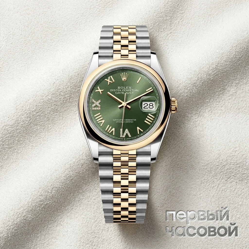 Купить элитные часы Rolex Datejust 36 mm Steel &amp; Yellow Gold Green Dial 126230-0049: в наличии в Москве!