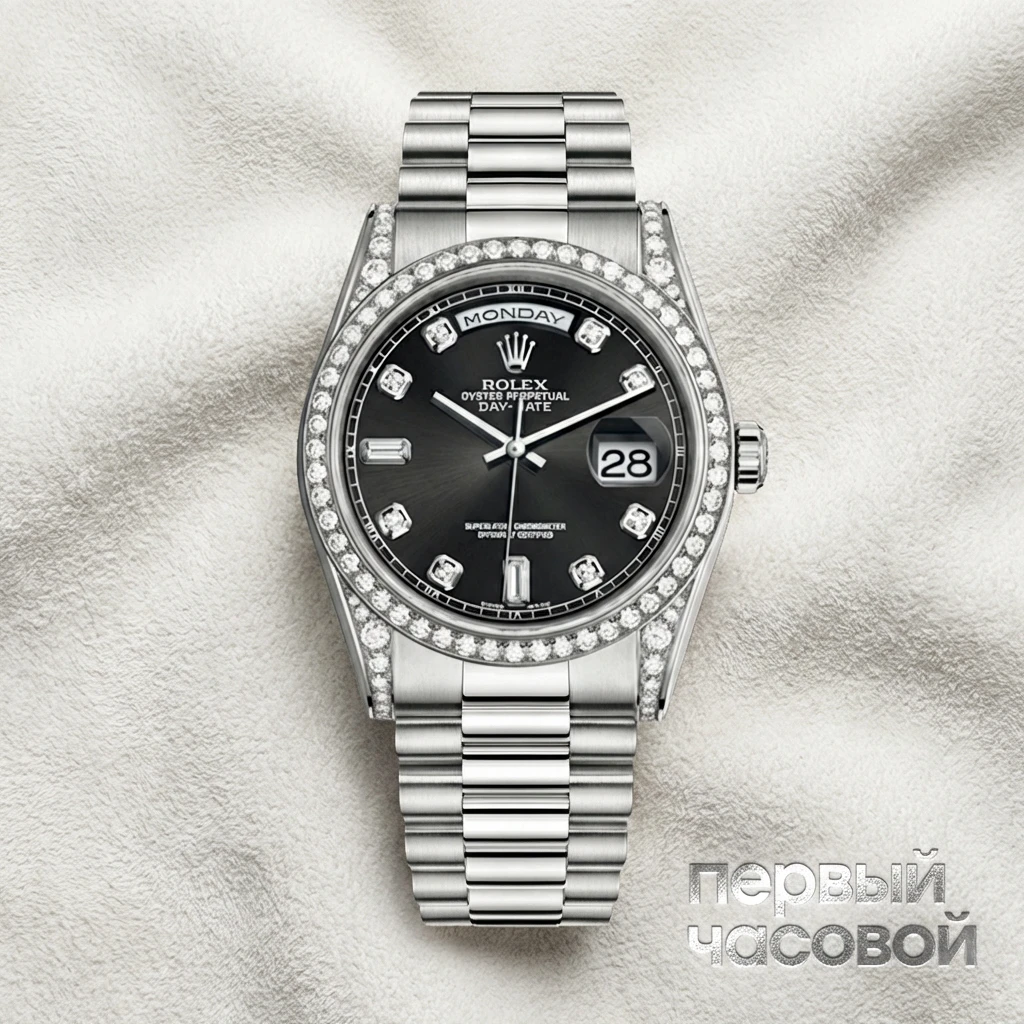 Rolex Day-Date 36 мм White gold Factory Diamonds 118389
