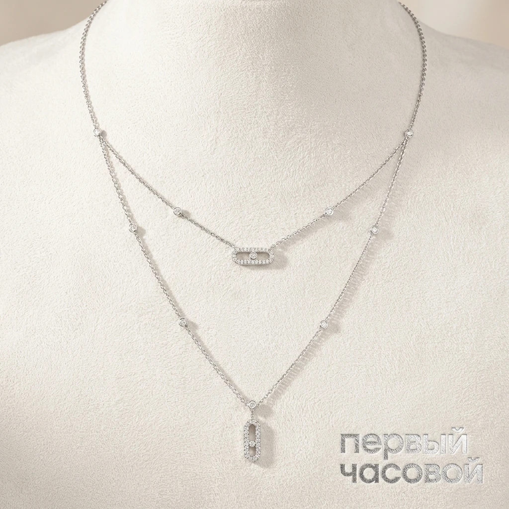 Купить украшение Messika Колье Move Uno 2 Rows Pavé Move Uno 2 rows pavé diamond necklace 7174: в наличии в Москве!