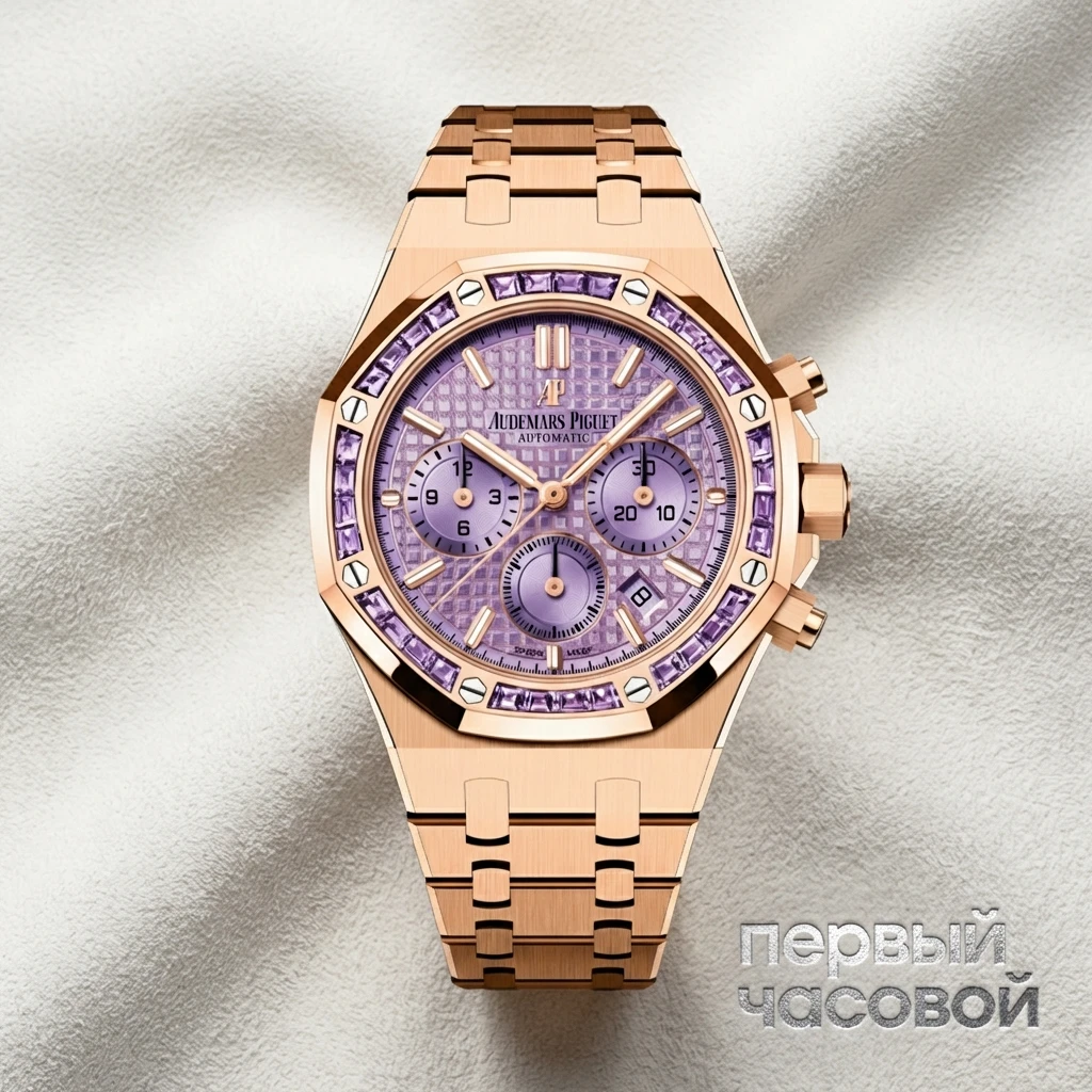 Купить элитные часы Audemars Piguet ROYAL OAK Purple Dial 38 mm Rose Gold 26319OR.AY.1256OR.01: в наличии в Москве!