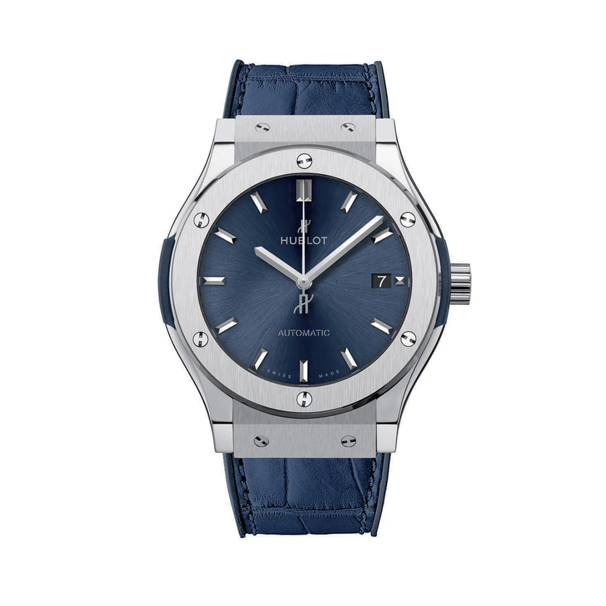 Купить элитные часы Hublot Fusion 45mm Blue Titanium Leather 511.NX.7170.RX: в наличии в Москве!