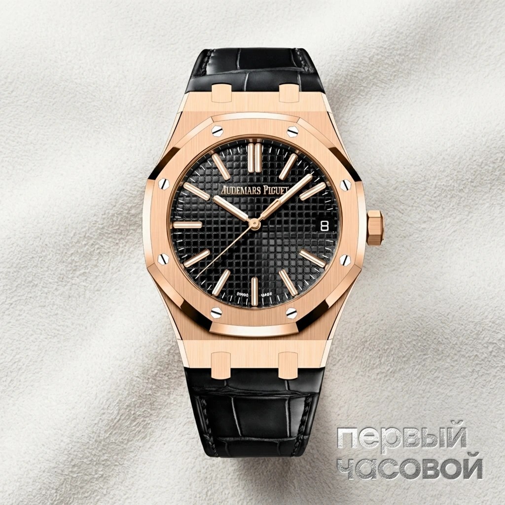 Купить элитные часы Audemars Piguet Royal Oak Selfwinding Anniversary 50th Rose Gold Black Dial 15510OR.OO.D002CR.01: в наличии в Москве!