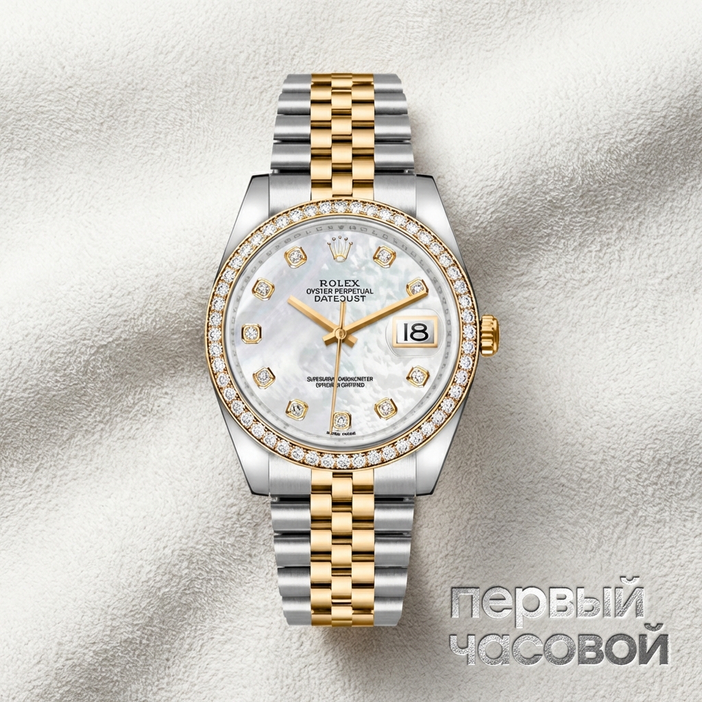 Rolex Datejust 36Mm Steel And Yellow Gold Custom Diamonds
