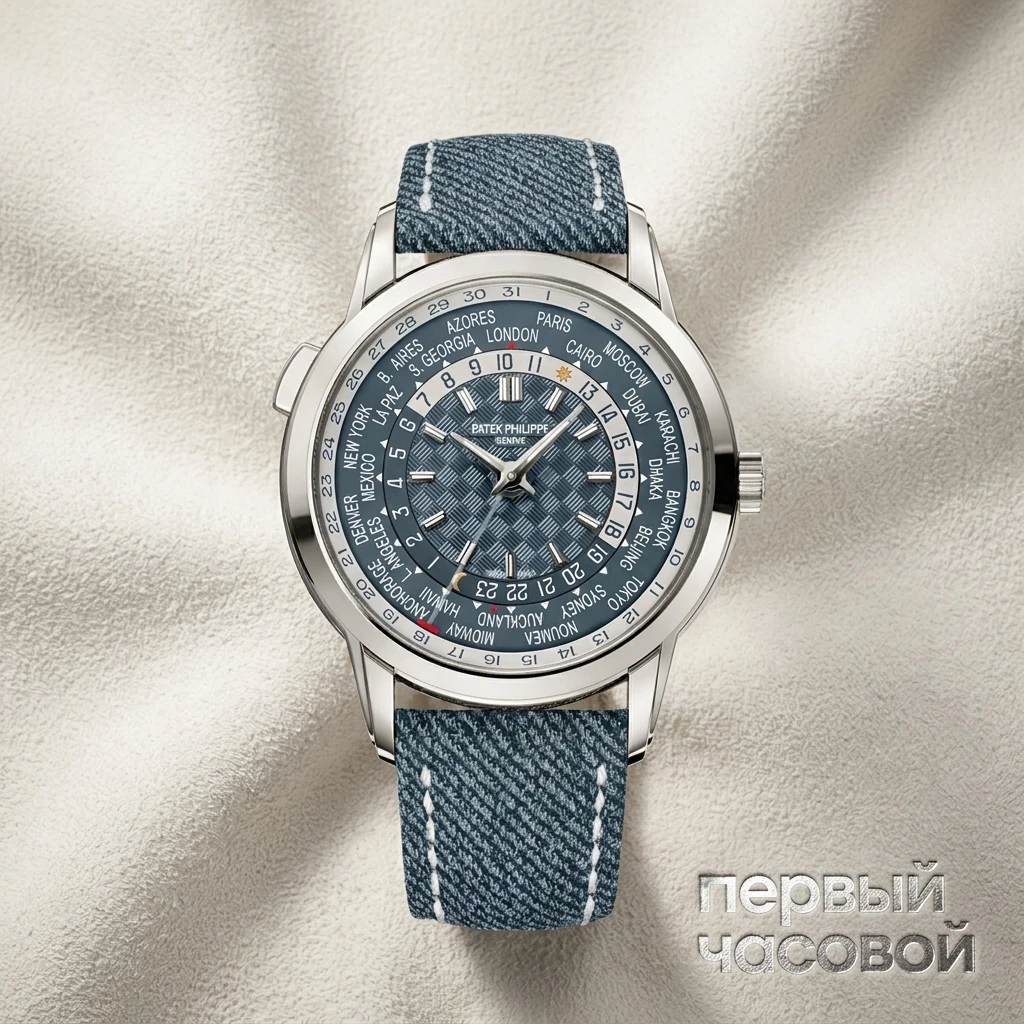 Купить элитные часы Patek Philippe Complications World Time Opaline Blue-Gray 5330G-001: в наличии в Москве!