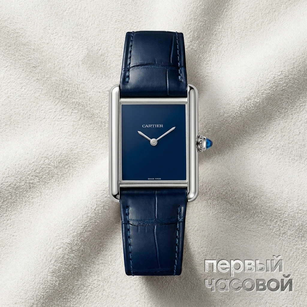 Купить элитные часы Cartier Tank Must De Cartier Blue Large WSTA0055: в наличии в Москве!