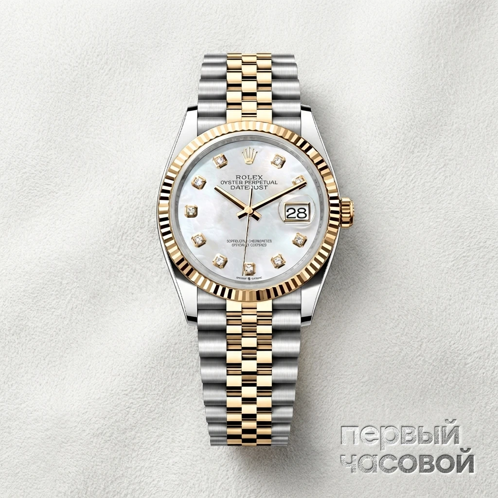 Rolex Datejust 36Mm Mother Of Pearl Dial Steel Yellow Gold 126233-0035
