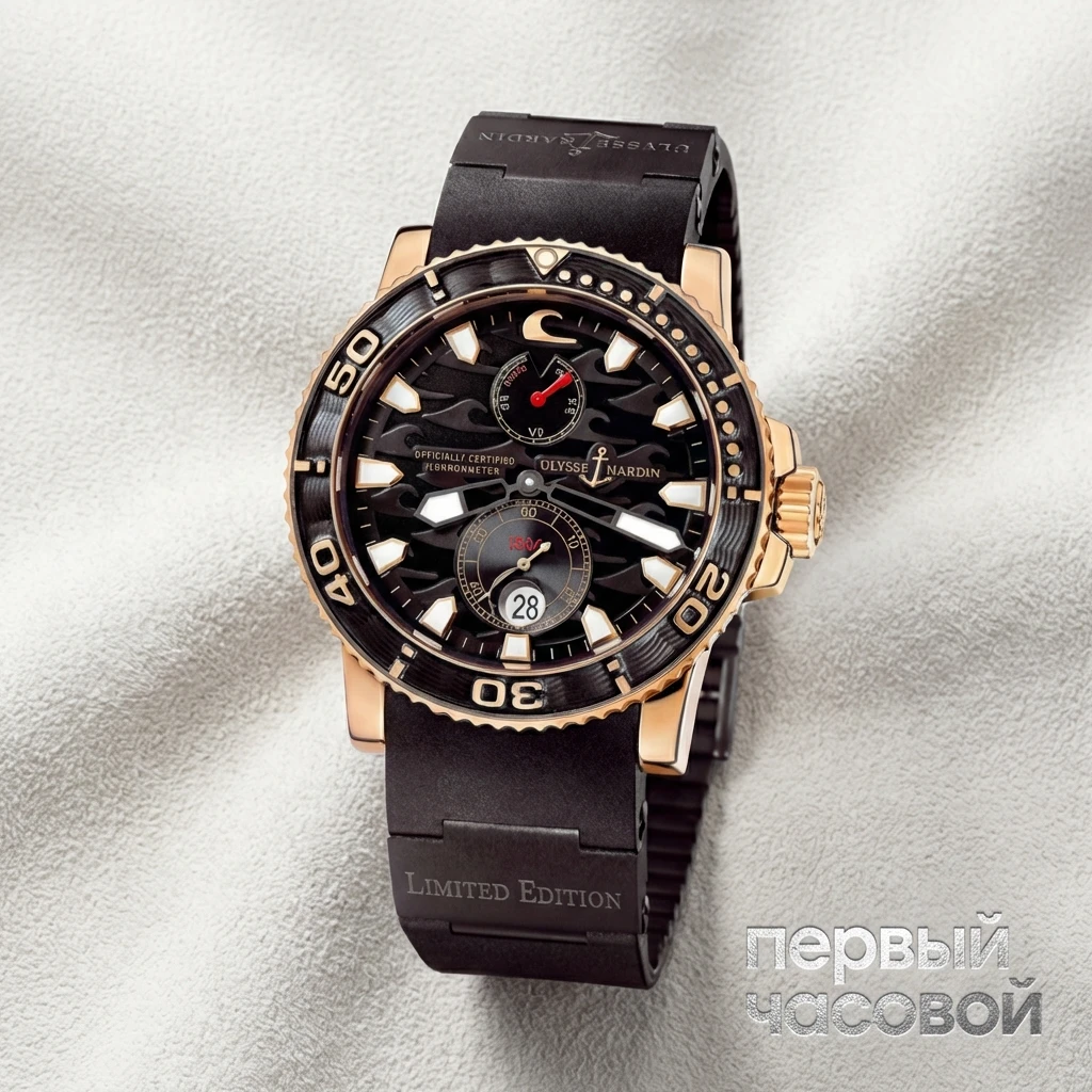 Купить элитные часы Ulysse N Maxi Marine Diver Black Surf 266-37LE-3B: в наличии в Москве!